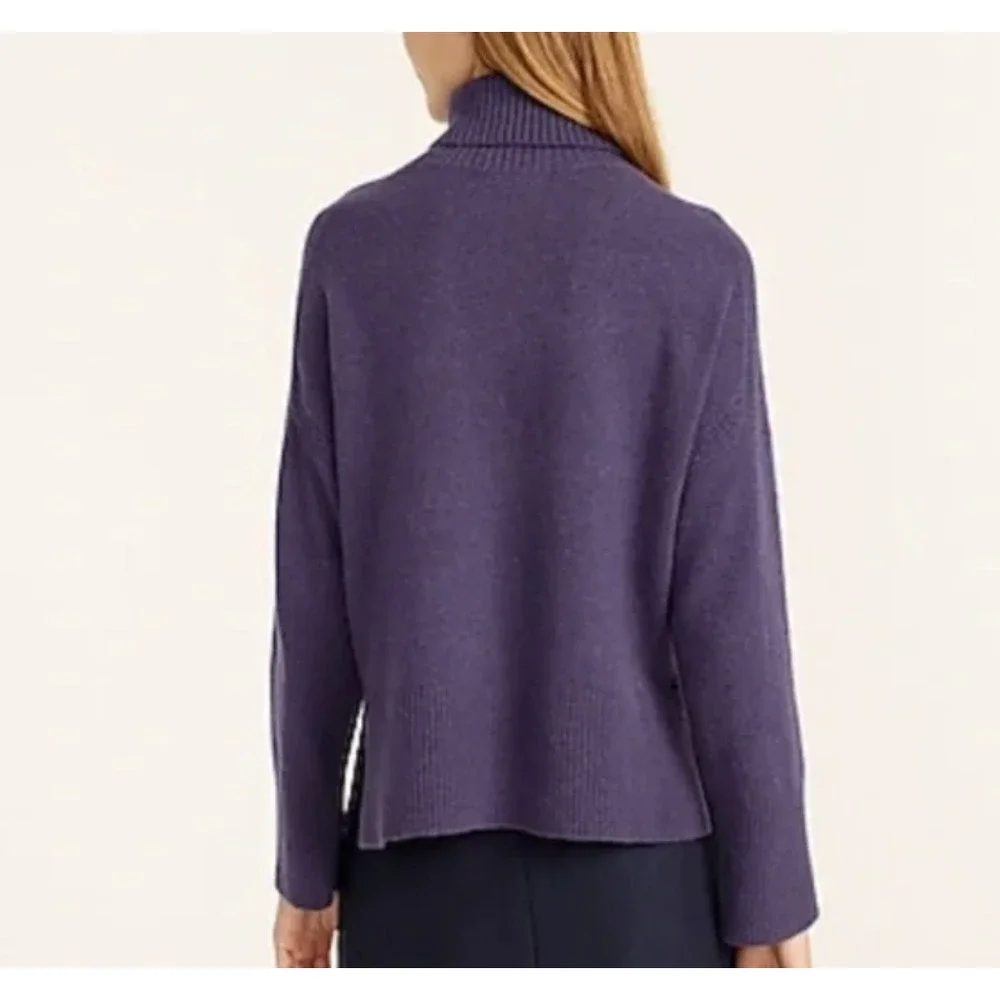 NWOT J crew turtleneck sweater super soft yarn ink shadow purple Size s - Picture 2 of 3